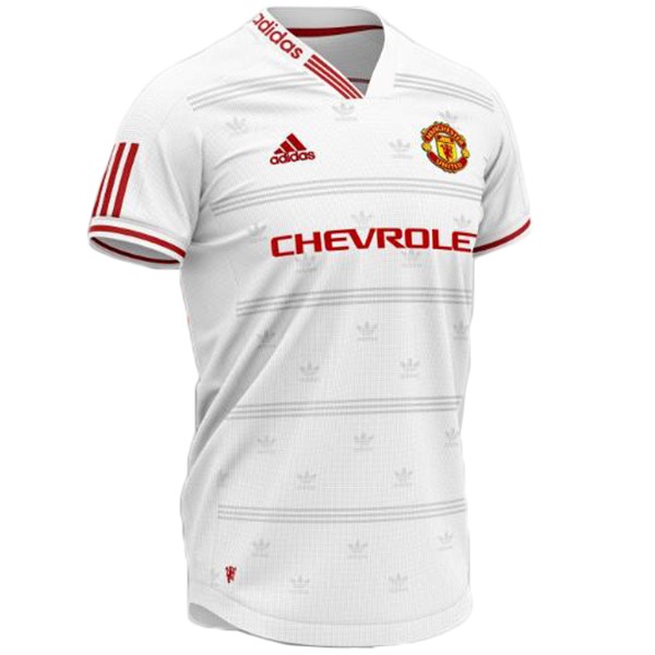 Camiseta Manchester United Concepto 2019-2020 Blanco Rojo